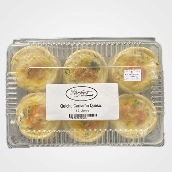 Quiche camaron queso 12 Unid