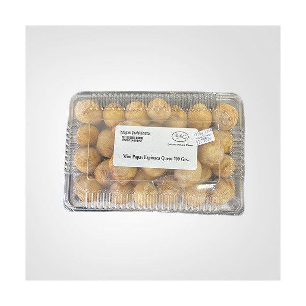 Mini papas rellenas espinaca queso 700 grs